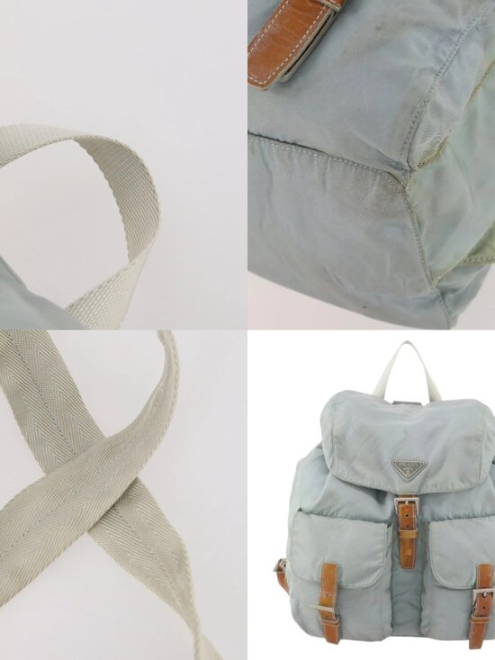 PRADA Backpack Nylon Light Blue Silver Auth bs34101 main image 4